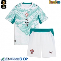 Maglie da calcio Portogallo Rafael Leao #17 Seconda Maglia Bambino Mondiali 2026  Manica Corta (+ Pantaloni corti)